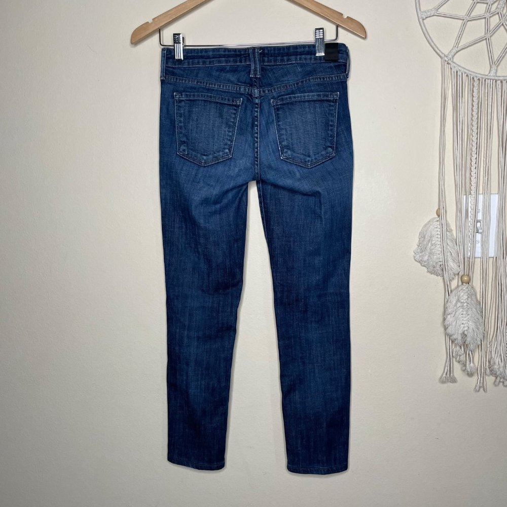 Vince Womens Dylan Dark Wash Mid Rise Distressed Skinny Ankle Jeans Size 25 - Picture 5 of 13